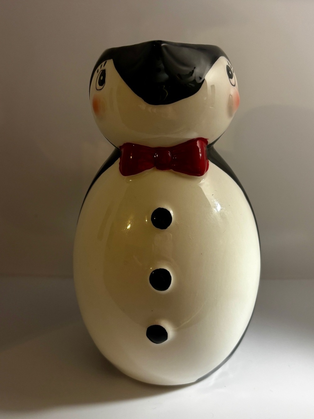 Johanna Parker Carnival Cottage Penguin Christmas Pitcher (Z57)